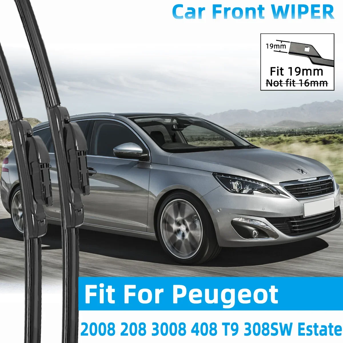 Front Wiper Accessorie Double Rubber Car Wipers for Peugeot 2008 208 3008 308 T9 308SW Estate 408 2008-2020 Brushes New Upgraded
Front Wiper Accessorie Double Rubber Car Wipers for Peugeot 2008 208 3008 308 T9 308SW Estate 408 2008-2020 Brushes New Upgraded