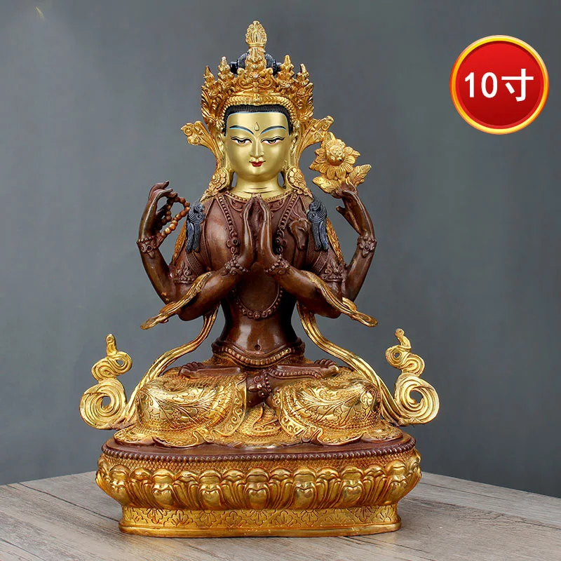 GOOD 31CM large Buddhism HOME family hall lobby effective protection Tibetan Nepal Buddha gilding Guanyin Buddha brass statue
GOOD 31CM large Buddhism HOME family hall lobby effective protection Tibetan Nepal Buddha gilding Guanyin Buddha brass statue