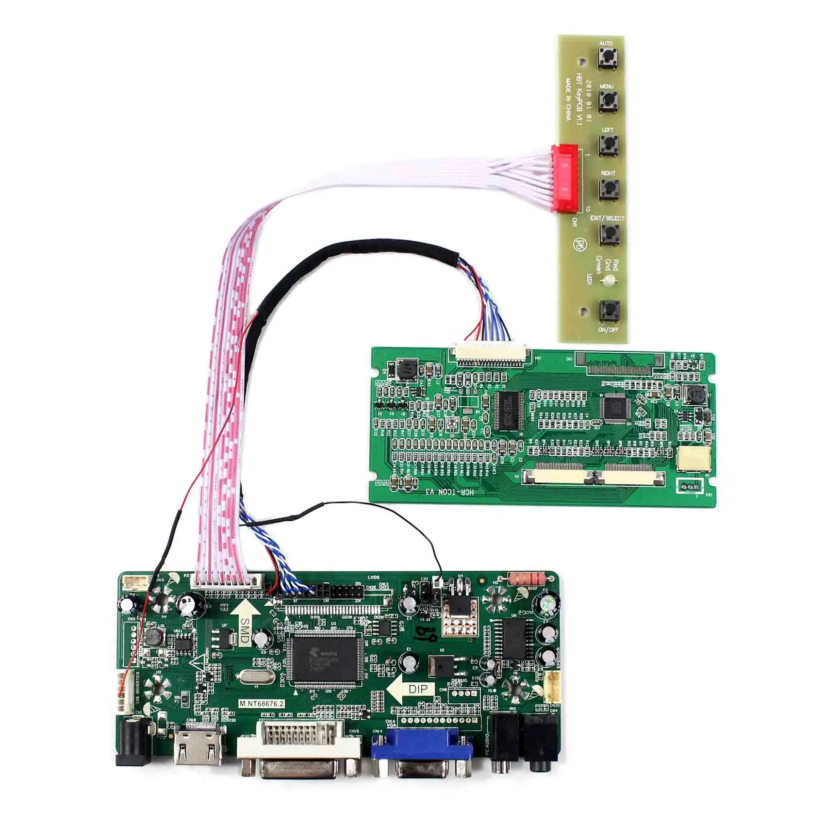 HD MI+DVI+VGA+Audio controller board+Tcon board work for 8inch AT080TN42 800*600 Lcd screen
HD MI+DVI+VGA+Audio controller board+Tcon board work for 8inch AT080TN42 800*600 Lcd screen