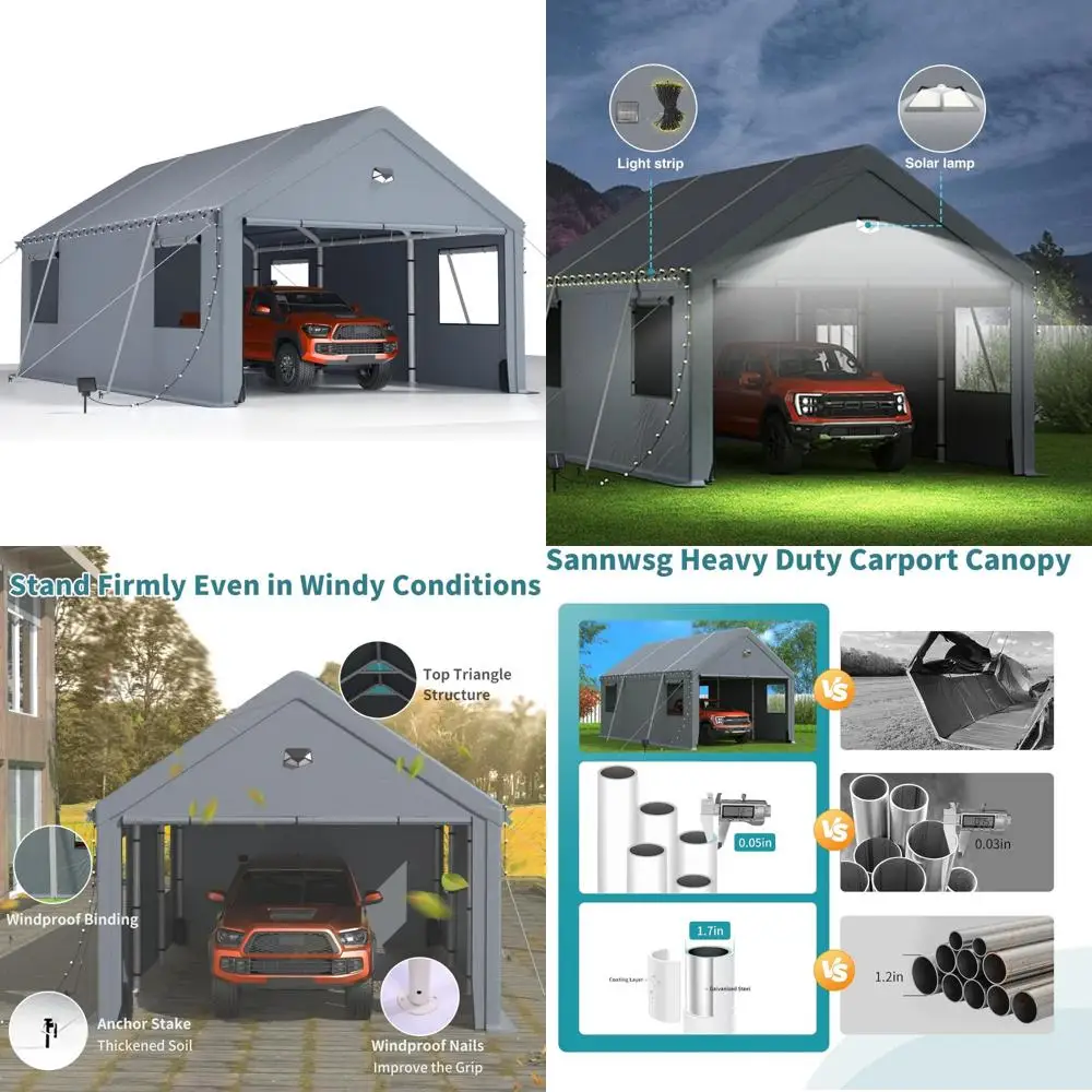 Extra Large Heavy-Duty Portable Car Tent Garage with Roll-Up Windows and All-Season Removable Cover
Extra Large Heavy-Duty Portable Car Tent Garage with Roll-Up Windows and All-Season Removable Cover