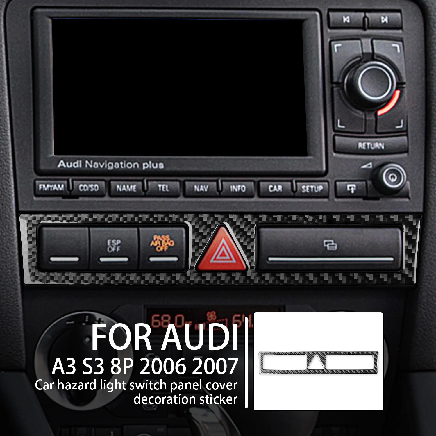 Для Audi A3 S3 8P 2006 2007 аксессуары для стайлинга интерьера из настоящего углеродного волокна Автомобильная аварийная лампа переключатель панель Крышка отделка наклейка
Для Audi A3 S3 8P 2006 2007 аксессуары для стайлинга интерьера из настоящего углеродного волокна Автомобильная аварийная лампа переключатель панель Крышка отделка наклейка