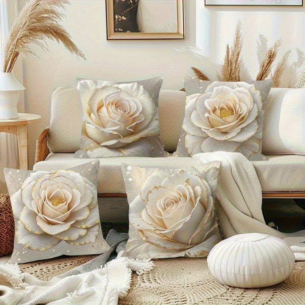 Cream Rose Gold Pillowcase, Glitter Floral Design, Luxe Neutral Home Decor Cushion Cover
Cream Rose Gold Pillowcase, Glitter Floral Design, Luxe Neutral Home Decor Cushion Cover