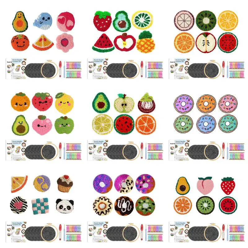 Punch Needle Embroidery Kit DIY Stitching Coasters Needlecraft Fruit Pattern Tufted Rug Pads with Felt Yarns for Beginners
Punch Needle Embroidery Kit DIY Stitching Coasters Needlecraft Fruit Pattern Tufted Rug Pads with Felt Yarns for Beginners