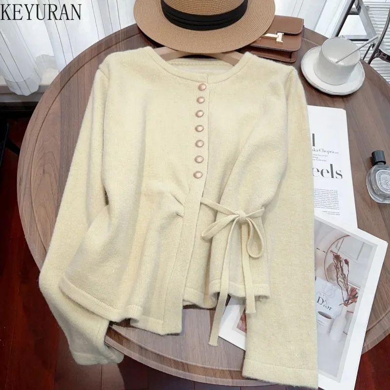 Knitted Cardigan Sweater Women Autumn Winter New Korean Fashion O-Neck Long Sleeve Irregular Slim Waist Knitwear Tops Jumpers
Knitted Cardigan Sweater Women Autumn Winter New Korean Fashion O-Neck Long Sleeve Irregular Slim Waist Knitwear Tops Jumpers