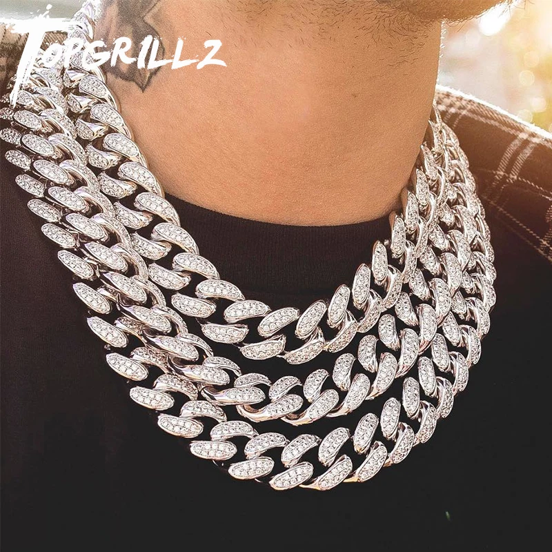 TOPGRILLZ 16 Inch-30 inch Men's 20mm Heavy Iced Out Zircon Miami Cuban Link Necklace Choker Bling Hip hop Jewelry Fashion Charm
TOPGRILLZ 16 Inch-30 inch Men's 20mm Heavy Iced Out Zircon Miami Cuban Link Necklace Choker Bling Hip hop Jewelry Fashion Charm
