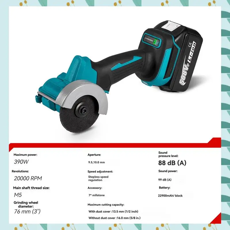 A71P 76MM Brushless Cordless Electric Angle Grinder Grinding Cutting Polishing Machine Power Tool For 18V Battery
A71P 76MM Brushless Cordless Electric Angle Grinder Grinding Cutting Polishing Machine Power Tool For 18V Battery