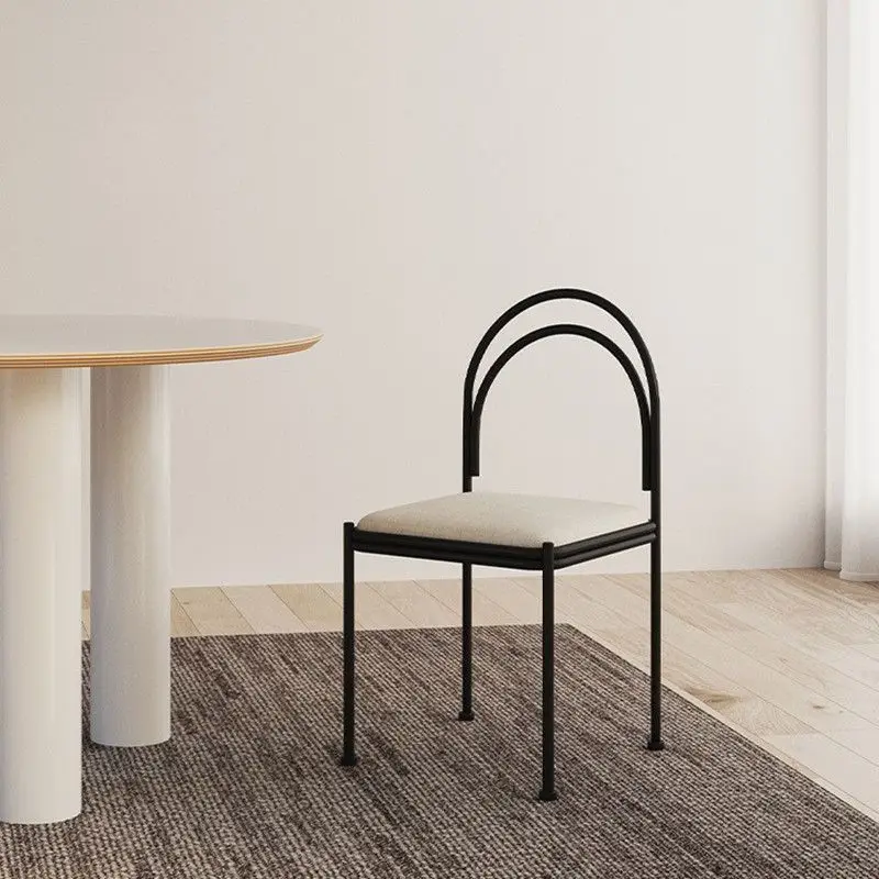 Minimalist Vanity Chair - Modern Metal Frame Stool with Sculptural Backrest, Nordic Designer Dining Accent Piece
Minimalist Vanity Chair - Modern Metal Frame Stool with Sculptural Backrest, Nordic Designer Dining Accent Piece