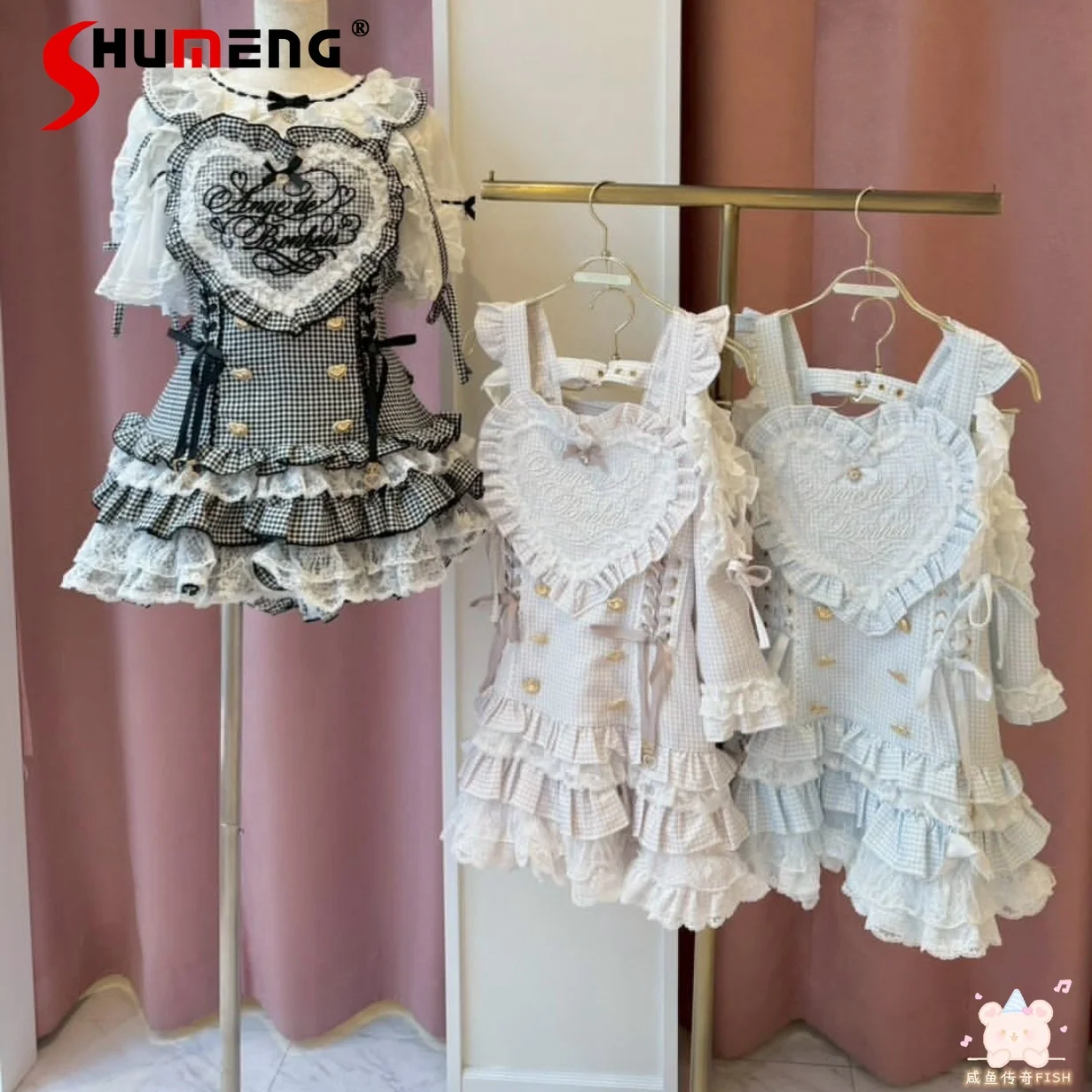 2026 New Girl's Liz Heart Plaid Outfits Japanese Style Mass Production Lace Spliced Cake Dress Shorts Lolita Two-piece Set Women
2026 New Girl's Liz Heart Plaid Outfits Japanese Style Mass Production Lace Spliced Cake Dress Shorts Lolita Two-piece Set Women