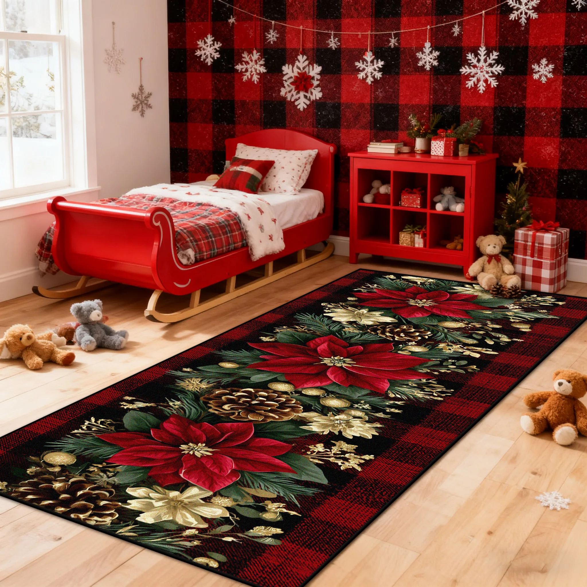 Длинный ковер в стиле ретро Пуансеттия, прикроватное украшение для спальни, мягкие пушистые коврики для гостиной, коридора, прохода, нескользящий напольный коврик
Длинный ковер в стиле ретро Пуансеттия, прикроватное украшение для спальни, мягкие пушистые коврики для гостиной, коридора, прохода, нескользящий напольный коврик