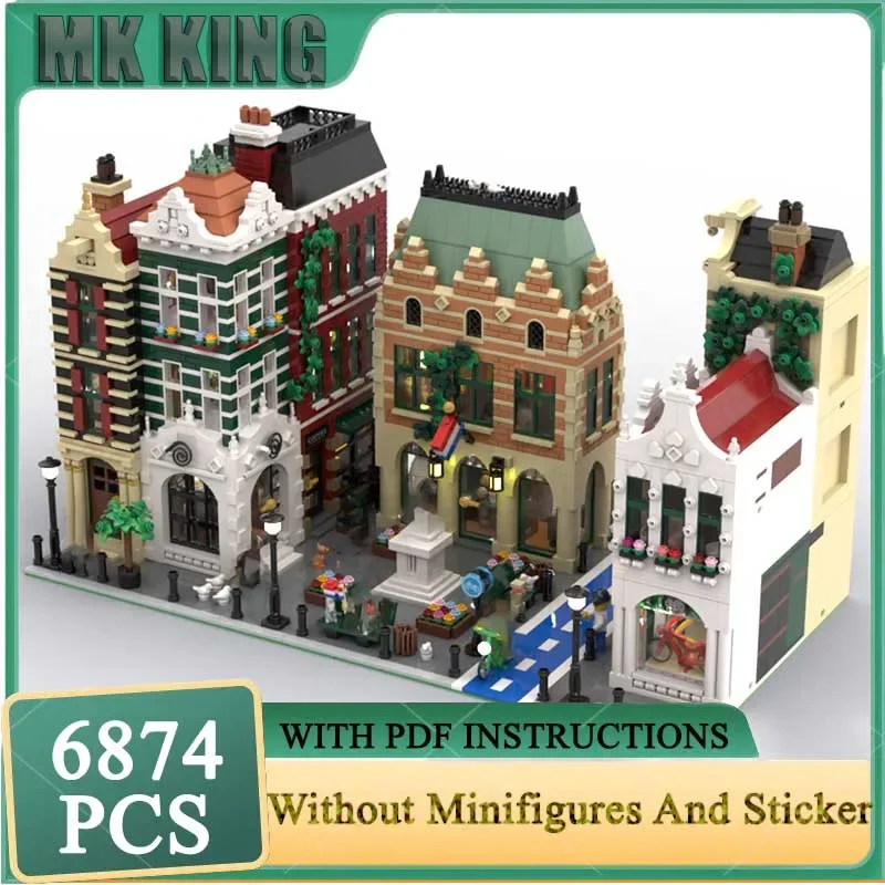 City Street View Moc Building Blocks Monument Square - Голландская четверть Модель Технология Кирпичи DIY Сборка Констракт Подарочные игрушки 
City Street View Moc Building Blocks Monument Square - Голландская четверть Модель Технология Кирпичи DIY Сборка Констракт Подарочные игрушки