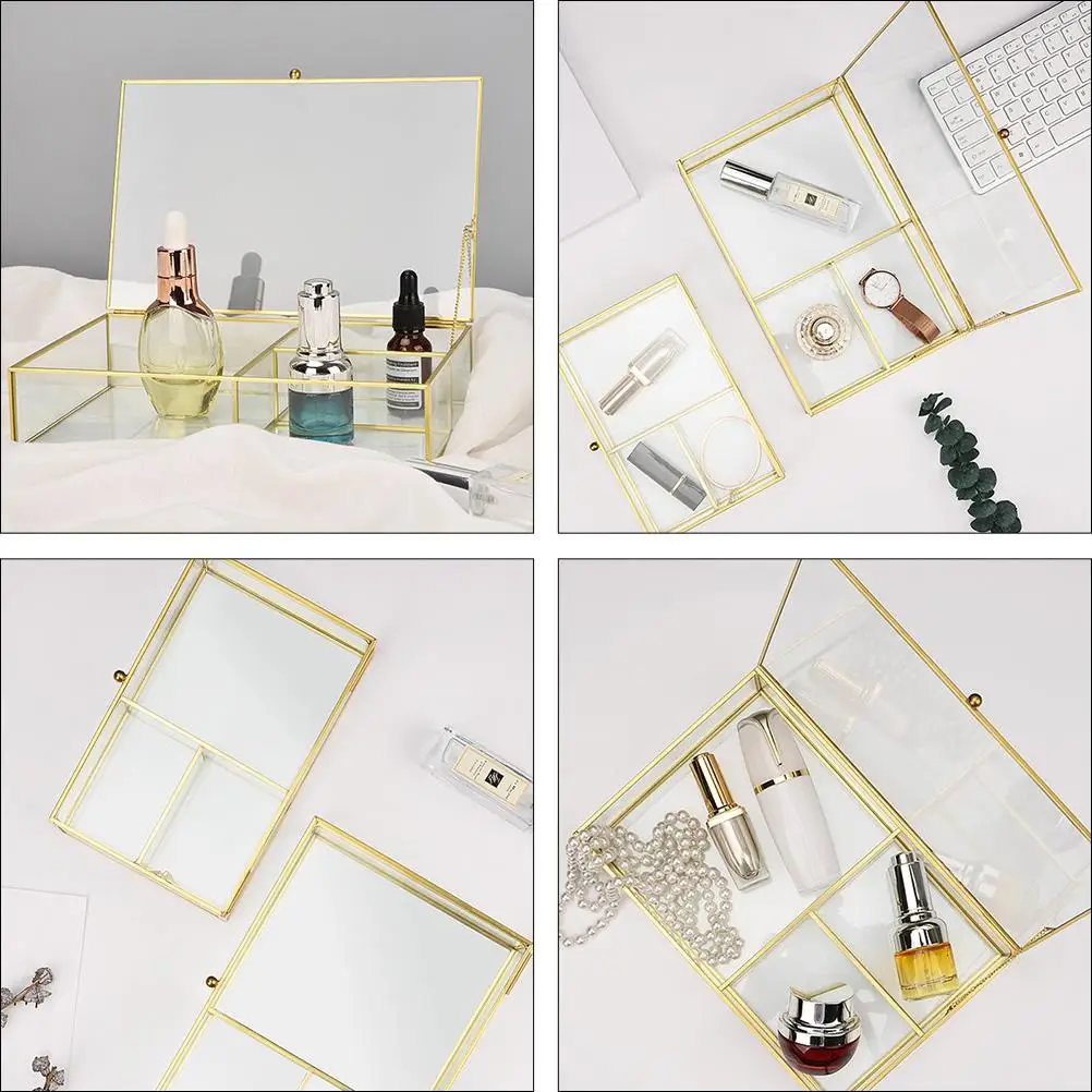 Desktop Storage Box Jewelry Holder Dressing Table Case Glass Container Brass Travel
Desktop Storage Box Jewelry Holder Dressing Table Case Glass Container Brass Travel