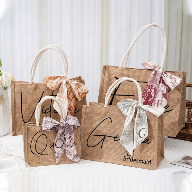 Personalized Bridesmaid Burlap Tote Bags Custom Wedding Jute Monogram Beach Tote Bags With Name Scarf Bachelorette Party Gift
Personalized Bridesmaid Burlap Tote Bags Custom Wedding Jute Monogram Beach Tote Bags With Name Scarf Bachelorette Party Gift