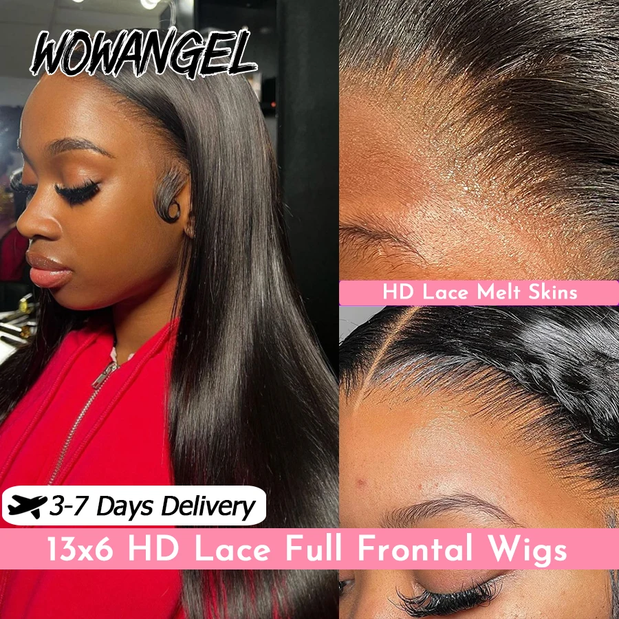 WOWANGEL 250 Density Straight 13x6 HD Full Lace Full Frontal Wigs Pre Bleached Lace Front Human Hair Wigs Deep Parting For Women
WOWANGEL 250 Density Straight 13x6 HD Full Lace Full Frontal Wigs Pre Bleached Lace Front Human Hair Wigs Deep Parting For Women