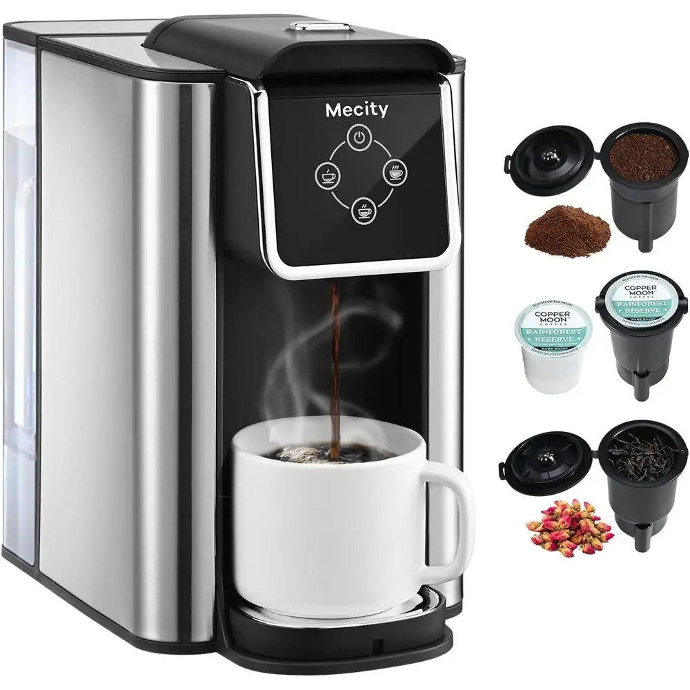 3-in-1 Single Serve Coffee Machine, K-Cup Pod Compatible, Brews 6-10 Oz Cups, 50 Oz Removable Reservoir, 120V 1150W
3-in-1 Single Serve Coffee Machine, K-Cup Pod Compatible, Brews 6-10 Oz Cups, 50 Oz Removable Reservoir, 120V 1150W