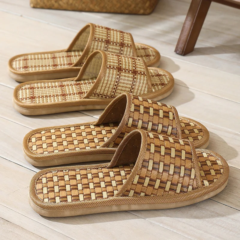 Летние соломенные тапочки из ротанга, мужские шлепанцы, пляжные сандалии, нескользящая повседневная домашняя обувь на плоской подошве для пар, уличные шлепанцы
Летние соломенные тапочки из ротанга, мужские шлепанцы, пляжные сандалии, нескользящая повседневная домашняя обувь на плоской подошве для пар, уличные шлепанцы