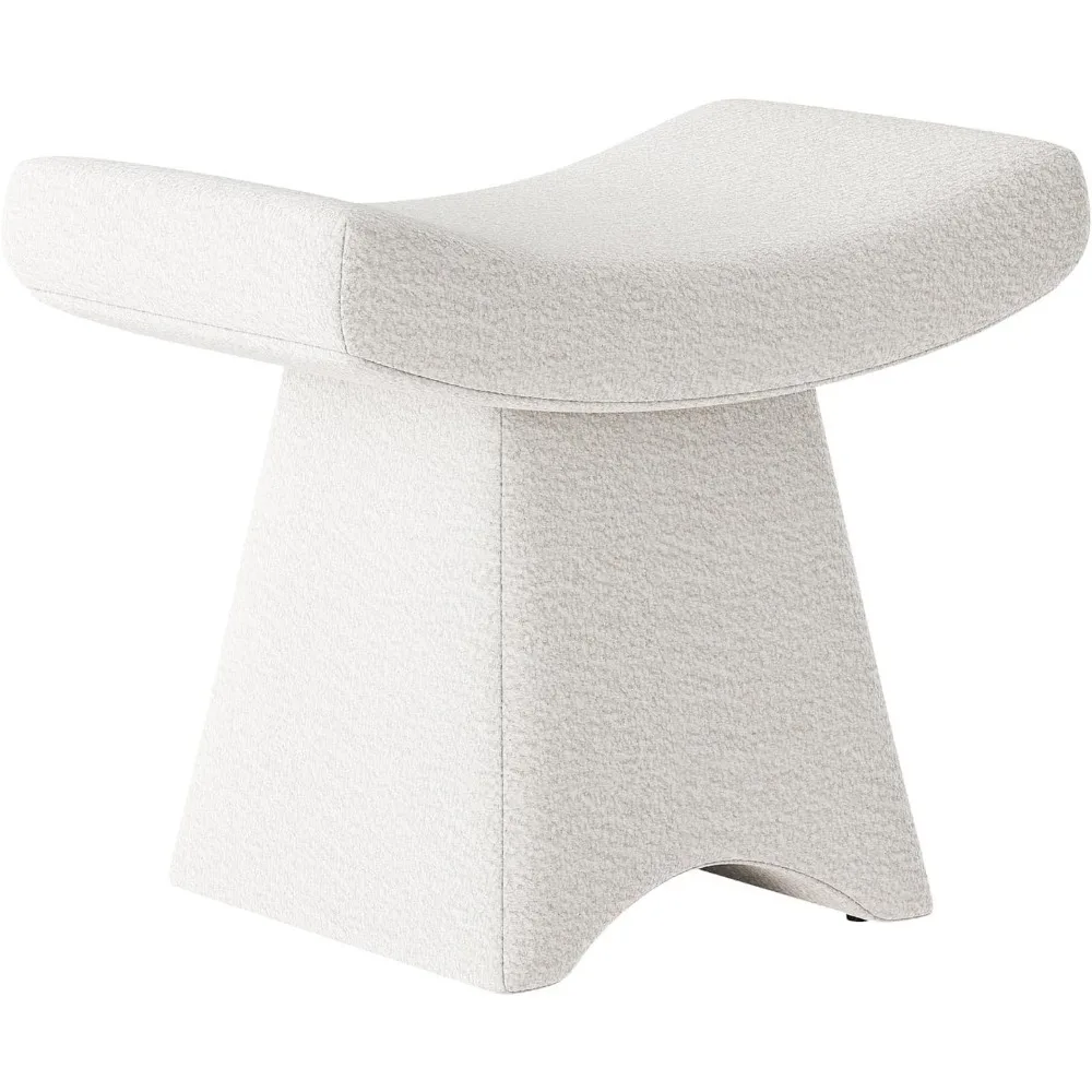 Makeup Vanity Stool Chair, Boucle Curved Saddle Seat White Upholstered Foot Rest for Bed Room & Living Room
Makeup Vanity Stool Chair, Boucle Curved Saddle Seat White Upholstered Foot Rest for Bed Room & Living Room
