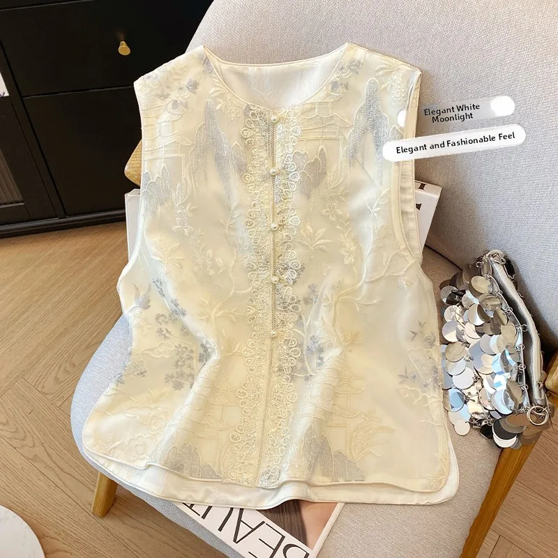 Новый китайский кружевной жилет с вышивкой, женский высококачественный топ, тяжелый рабочий хлопок, полиэстер, весна-лето, мояя
Новый китайский кружевной жилет с вышивкой, женский высококачественный топ, тяжелый рабочий хлопок, полиэстер, весна-лето, мояя