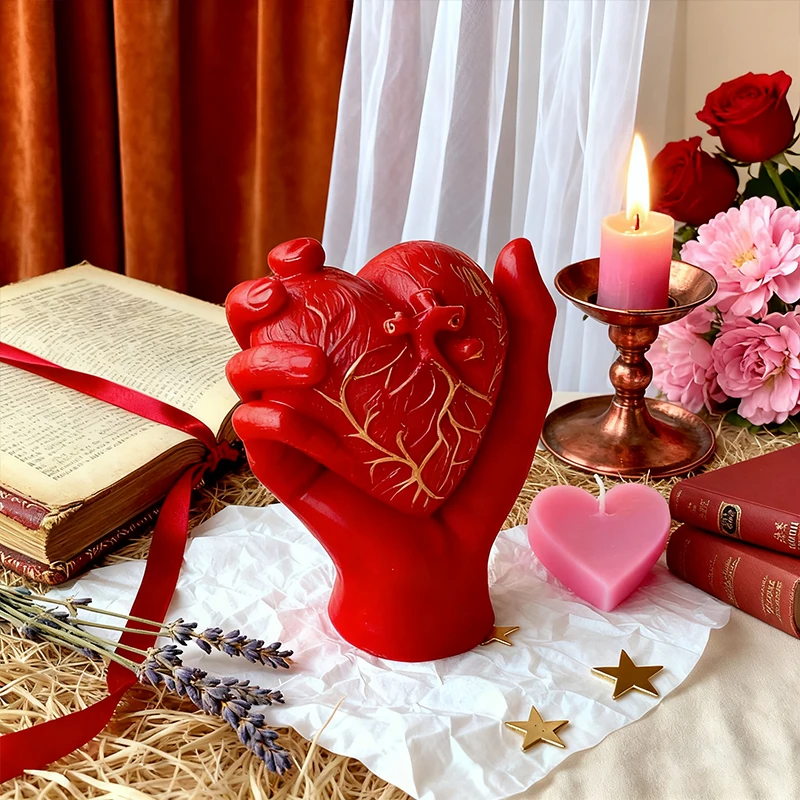 Silicone Mold 3D Human Heart Hand Valentine's Day Aromatherapy Candle Resin Plaster Mould for Romantic Home Decor Gift Supplies
Silicone Mold 3D Human Heart Hand Valentine's Day Aromatherapy Candle Resin Plaster Mould for Romantic Home Decor Gift Supplies