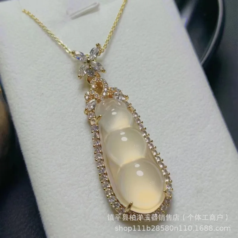 Подвеска из нефритового халцедона Lucky Bean, подвесное украшение в виде фасоли Four Seasons, стиль пары, унисекс, с цепочкой
Подвеска из нефритового халцедона Lucky Bean, подвесное украшение в виде фасоли Four Seasons, стиль пары, унисекс, с цепочкой