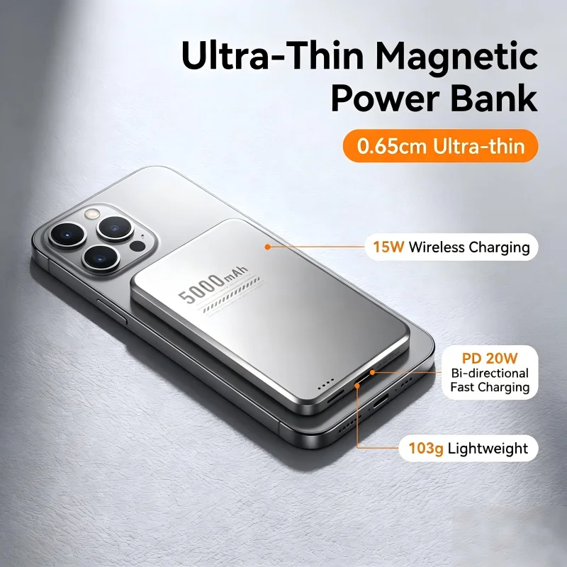 10000mAh Ultra Slim Wireless Power Bank Qi2 Magnetic Fast Charging Back Clip Battery for iPhone Xiaomi
10000mAh Ultra Slim Wireless Power Bank Qi2 Magnetic Fast Charging Back Clip Battery for iPhone Xiaomi