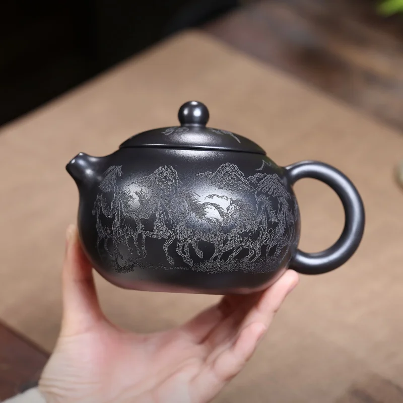 400ml Luxury Yixing Purple Clay Teapots Handmade Xishi Pot Raw Ore Stone Yellow Mud Kettle With Infuser Chinese Zisha Tea Set
400ml Luxury Yixing Purple Clay Teapots Handmade Xishi Pot Raw Ore Stone Yellow Mud Kettle With Infuser Chinese Zisha Tea Set