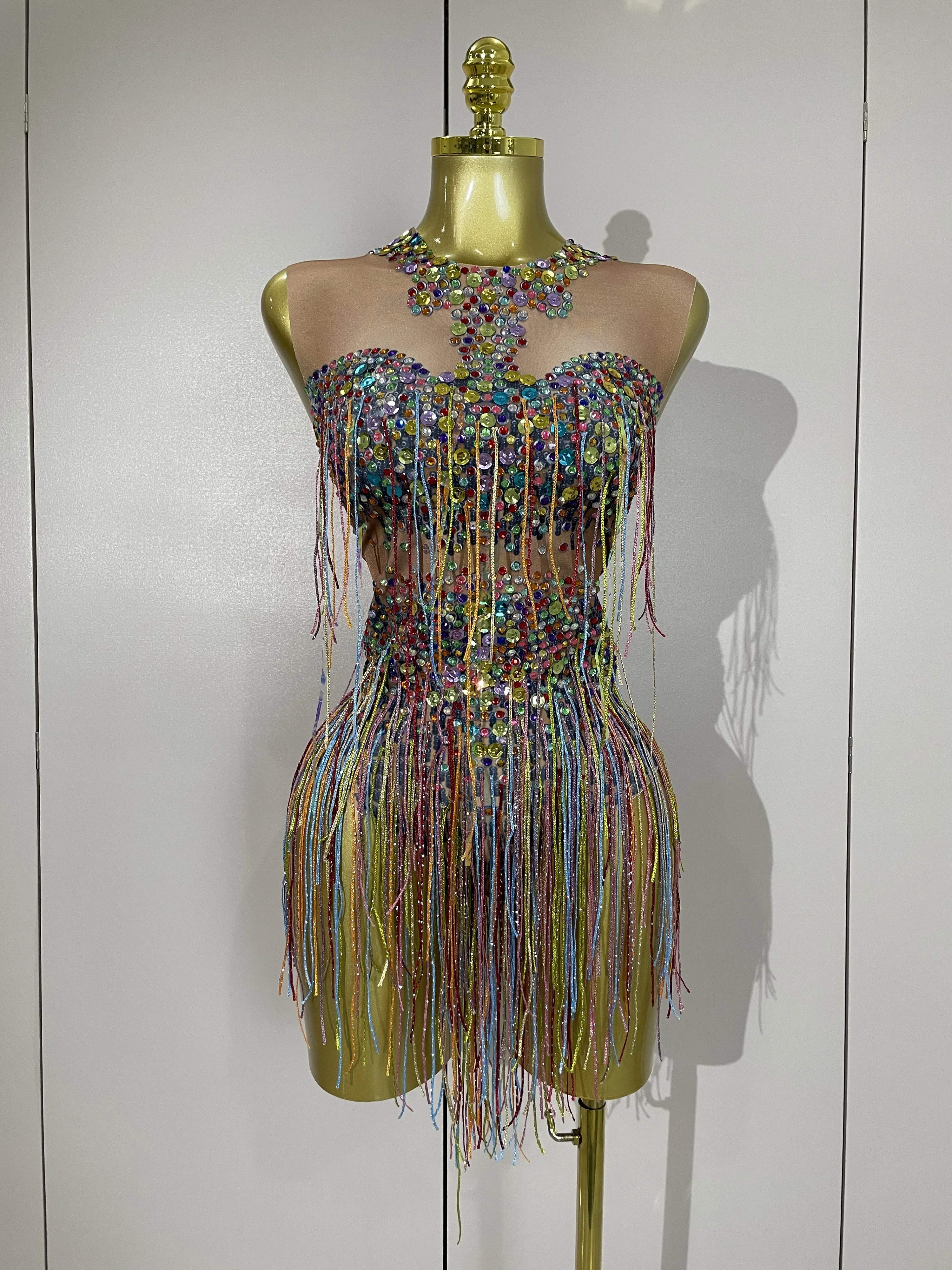 STOCK Sparkle Colorful Rhinestones Sequins Tassel Bodysuits Evening Birthday Party NightClub Bar DJ Dancer Team Stage Costume
STOCK Sparkle Colorful Rhinestones Sequins Tassel Bodysuits Evening Birthday Party NightClub Bar DJ Dancer Team Stage Costume