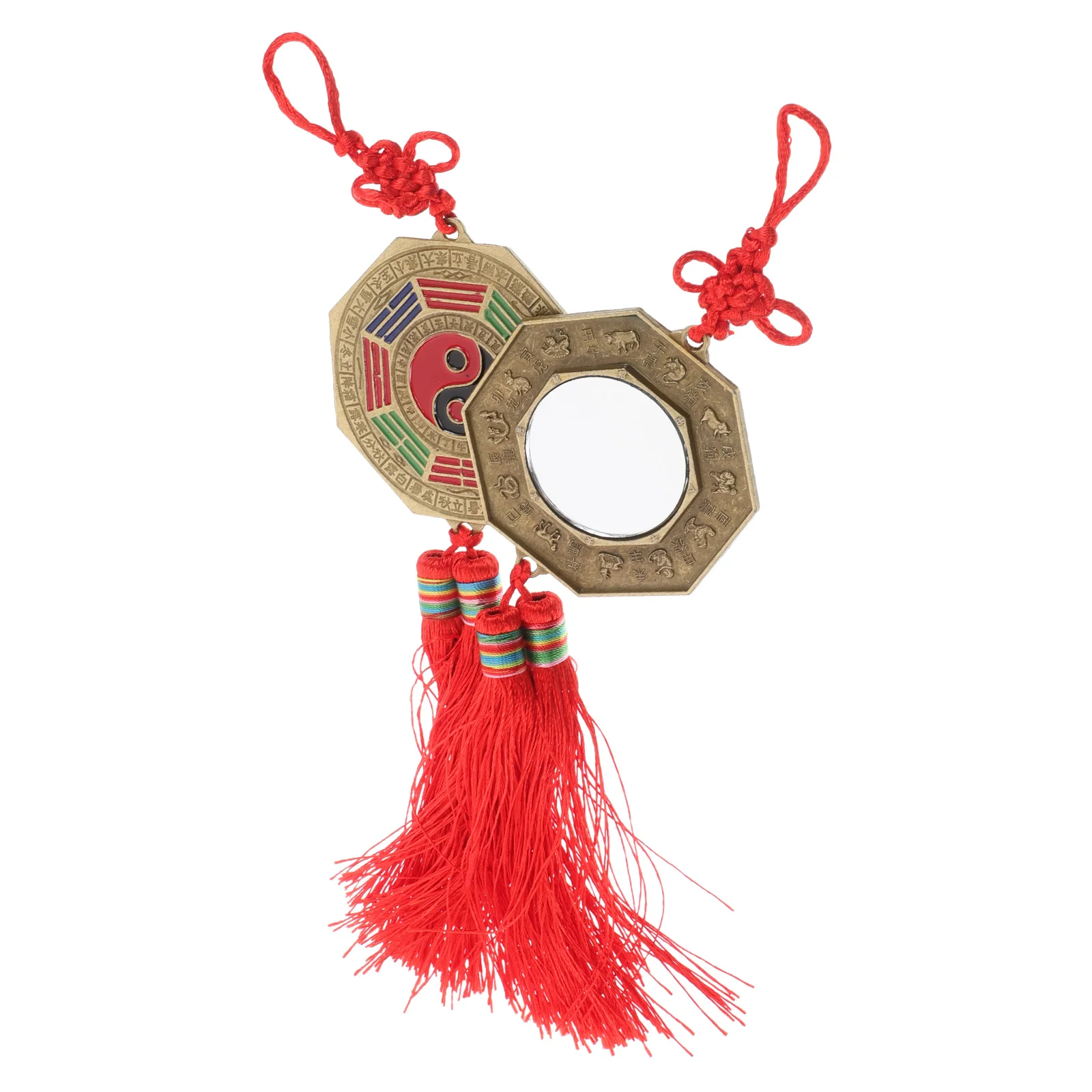 2pcs Bagua Mirror Feng Shui Ornaments Chinese Wall Decor Eight Diagrams Metal Tassel Luck Chi Pendant Craft Exorcism Tool
2pcs Bagua Mirror Feng Shui Ornaments Chinese Wall Decor Eight Diagrams Metal Tassel Luck Chi Pendant Craft Exorcism Tool