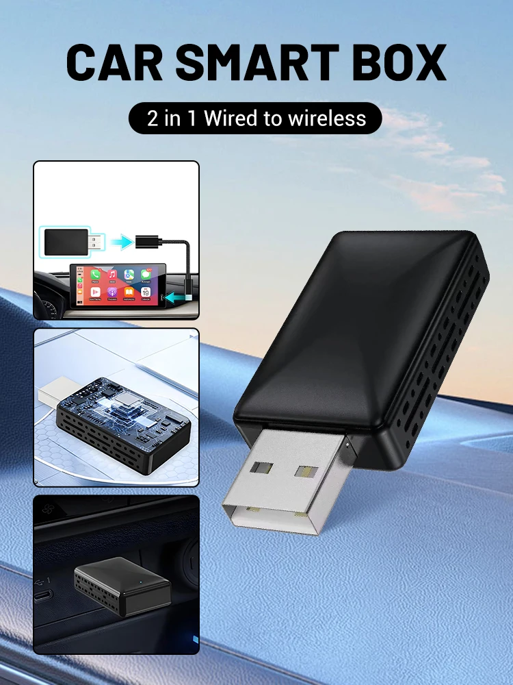 2in1 Wireless Carplay&Android Auto Box Wired to Wireless CarPlay Android Auto Adapter for OEM Car Stereo With USB Plug and Play
2in1 Wireless Carplay&Android Auto Box Wired to Wireless CarPlay Android Auto Adapter for OEM Car Stereo With USB Plug and Play