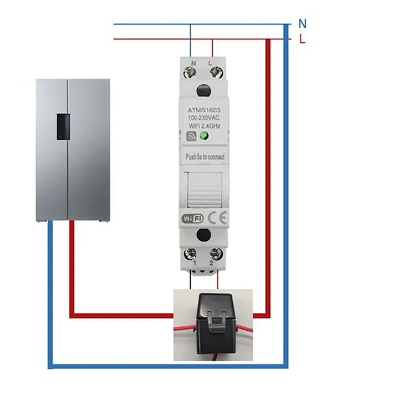 SQPP-2X Tuya Smart Wifi Electricity KWH Meter Din Rail Single Phase AC 110V 230V CT AC Meter App Real Time Monitor(50A)
SQPP-2X Tuya Smart Wifi Electricity KWH Meter Din Rail Single Phase AC 110V 230V CT AC Meter App Real Time Monitor(50A)