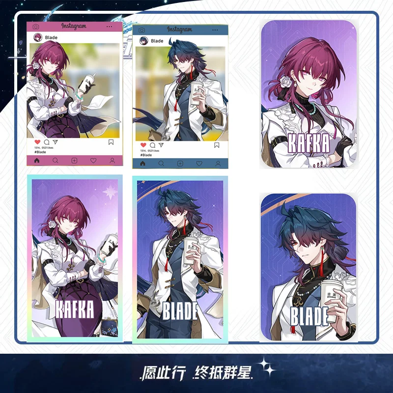 Goodme&Honkai: starRail collaborates on Kafka and Blade acrylic cards for a photo shoot, with a transparent card standing badge
Goodme&Honkai: starRail collaborates on Kafka and Blade acrylic cards for a photo shoot, with a transparent card standing badge