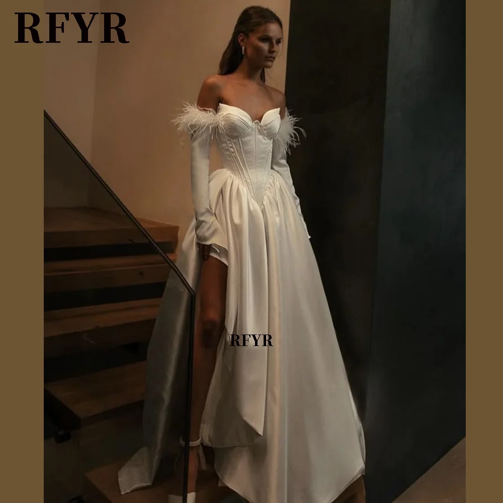 RFYR Prom Dress Long Sleeve Evening Dress Feather Party Dresses Fish Bone A Line Formal Occasion Dress vestidos de fiesta
RFYR Prom Dress Long Sleeve Evening Dress Feather Party Dresses Fish Bone A Line Formal Occasion Dress vestidos de fiesta