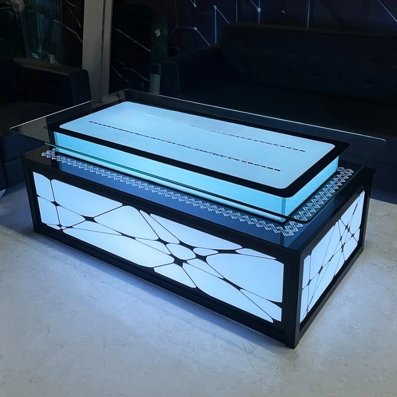 Coffee Table with Multi-Color Light Emitting Diode Lighting, Bar Counter, Tempered Glass, Stainless Steel Coffee Table
Coffee Table with Multi-Color Light Emitting Diode Lighting, Bar Counter, Tempered Glass, Stainless Steel Coffee Table