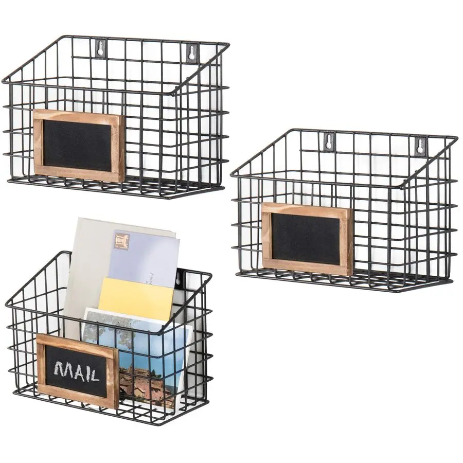 10 Inch Wall Mounted Matte Black Metal Wire Storage Baskets with Chalkboard Labels, Small Hanging Organizer Bins for Home Entryw
10 Inch Wall Mounted Matte Black Metal Wire Storage Baskets with Chalkboard Labels, Small Hanging Organizer Bins for Home Entryw