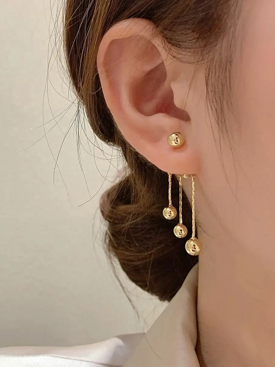 Women Solid Color Metal Ball Drop Earrings
Women Solid Color Metal Ball Drop Earrings