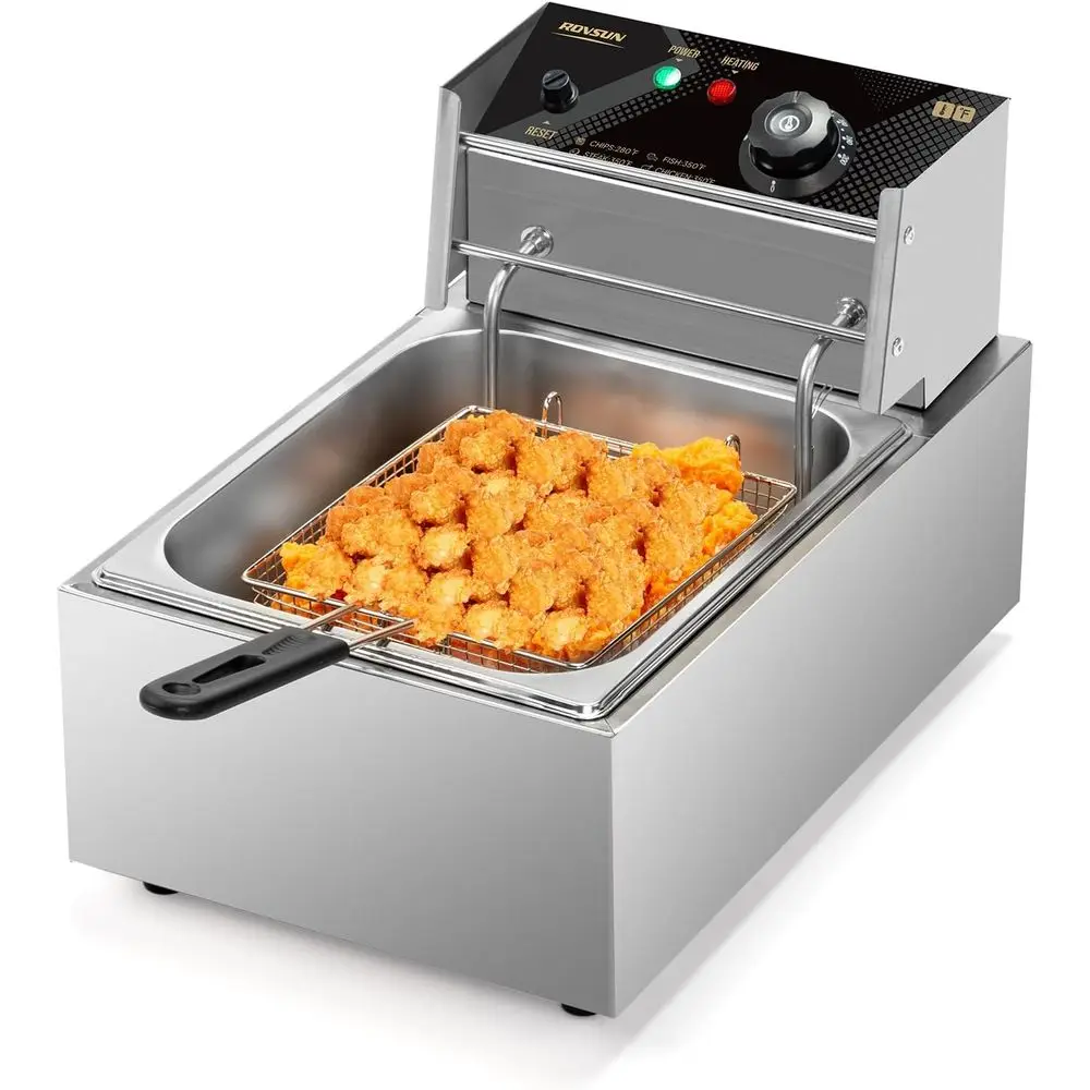 1700W Adjustable Temp Electric Deep Fryer with Basket and Lid, Stainless Steel for Home and Commercial Use
1700W Adjustable Temp Electric Deep Fryer with Basket and Lid, Stainless Steel for Home and Commercial Use