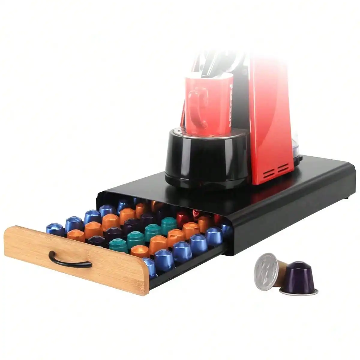 Coffee Pod Holder Drawer , 40 Capacity Pod Capsule Metal Coffee Station Storage Organizer , Under Coffee Pot Storage
Coffee Pod Holder Drawer , 40 Capacity Pod Capsule Metal Coffee Station Storage Organizer , Under Coffee Pot Storage