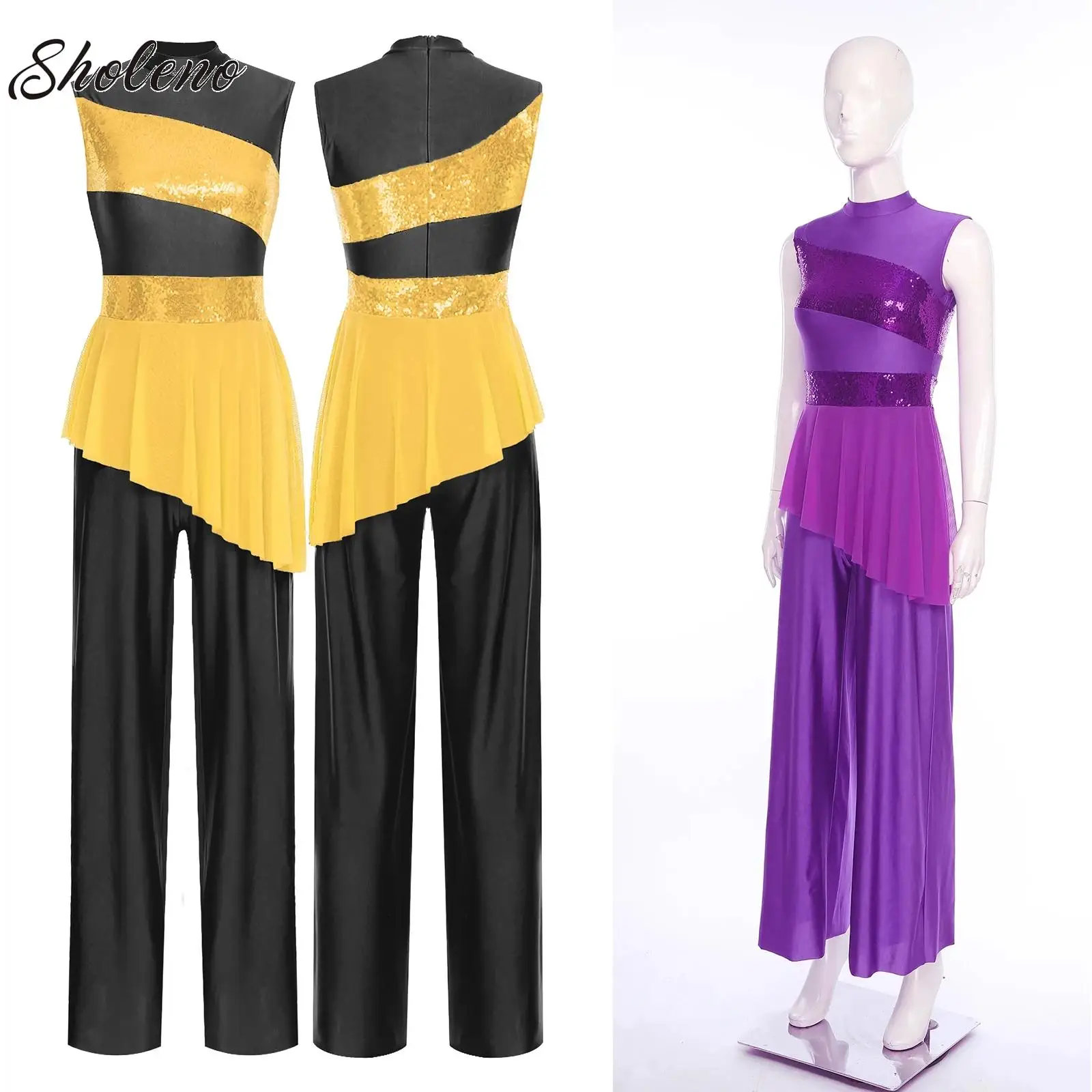 Women Lyric Dance Jumpsuit Lyrical Modern Contemporary Costume Asymmetric Mesh Overlay One-Piece Bodysuit Jazz Stage Performance
Women Lyric Dance Jumpsuit Lyrical Modern Contemporary Costume Asymmetric Mesh Overlay One-Piece Bodysuit Jazz Stage Performance