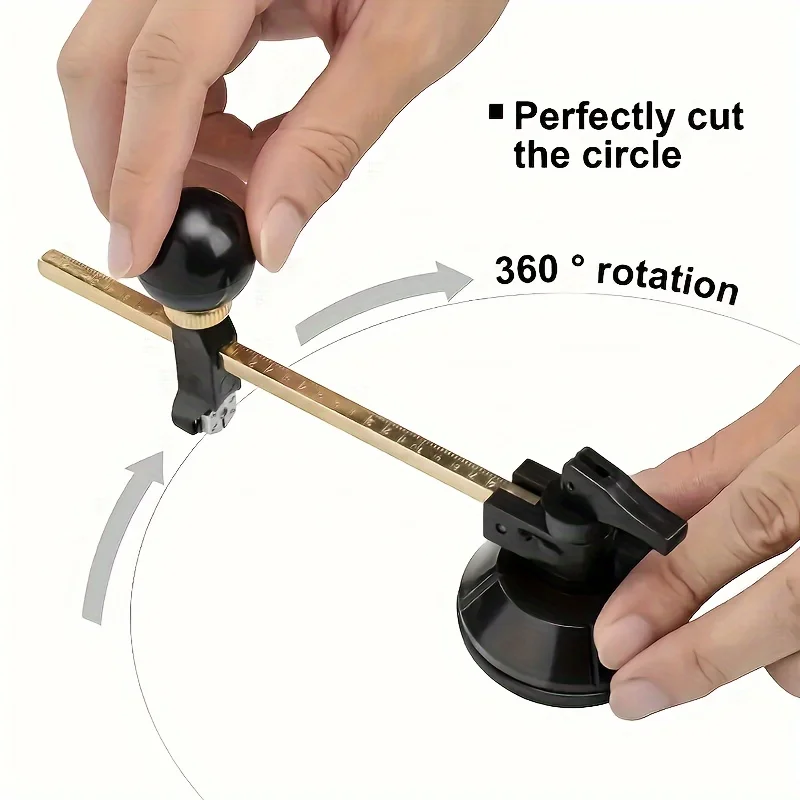 1pc Adjustable Circular Glass Cutter with Suction Cup - Metal Manual Compass Type Glass Cutting Tool
1pc Adjustable Circular Glass Cutter with Suction Cup - Metal Manual Compass Type Glass Cutting Tool