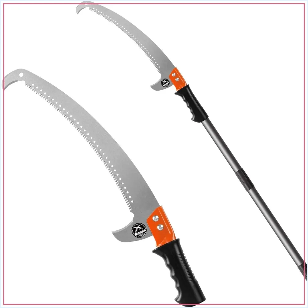 10FT Pole Saw for Tree Trimming, Manual Tree Saw with Steel Blade & Adjustable Stainless Steel Extension Pole, Lightweight Long-Reach Tree Trimmer & Pole Pruner for Forestry Yard Garden Patio
10FT Pole Saw for Tree Trimming, Manual Tree Saw with Steel Blade & Adjustable Stainless Steel Extension Pole, Lightweight Long-Reach Tree Trimmer & Pole Pruner for Forestry Yard Garden Patio