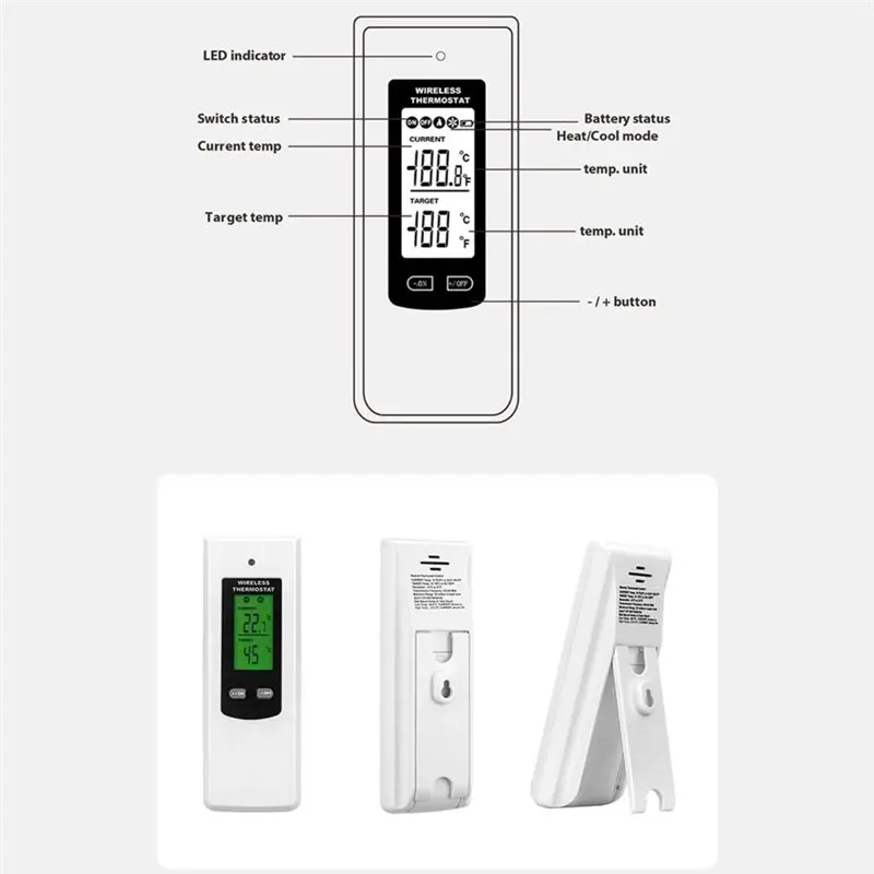 BAAE Heating/Cooling Mode Switchable Smart Plug Thermostat Temperature Controller+ Rf433mhz Remote With LCD Display
BAAE Heating/Cooling Mode Switchable Smart Plug Thermostat Temperature Controller+ Rf433mhz Remote With LCD Display