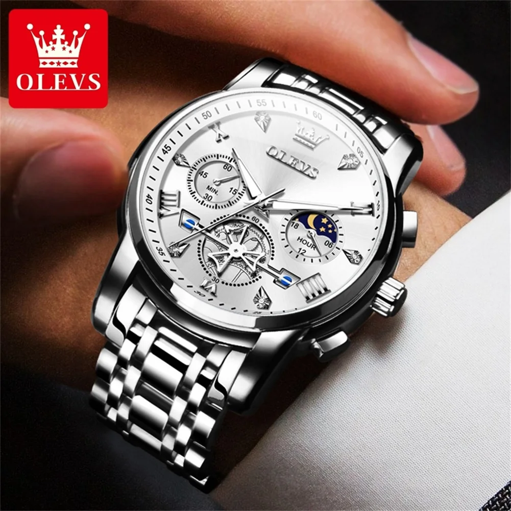 OLEVS 2856 Classic Men's Watch Luxury Diamond Waterproof Moonphase Gold Multifunctional Dial Man Hand Clock
OLEVS 2856 Classic Men's Watch Luxury Diamond Waterproof Moonphase Gold Multifunctional Dial Man Hand Clock
