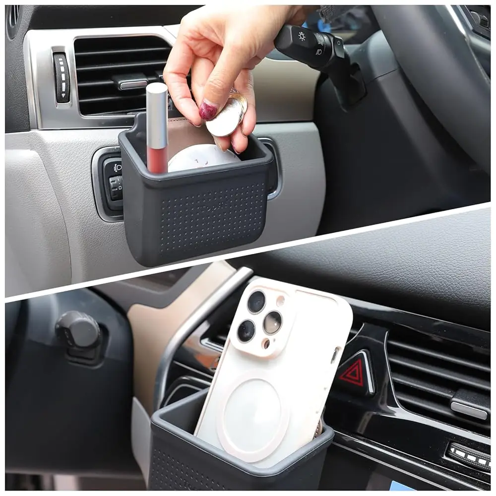 Car Air Vent Storage Bag Organizer Pocket Sunglass Holder Car Mount Phone Holder Coin Key Card Case Organizer with Hook- Black
Car Air Vent Storage Bag Organizer Pocket Sunglass Holder Car Mount Phone Holder Coin Key Card Case Organizer with Hook- Black