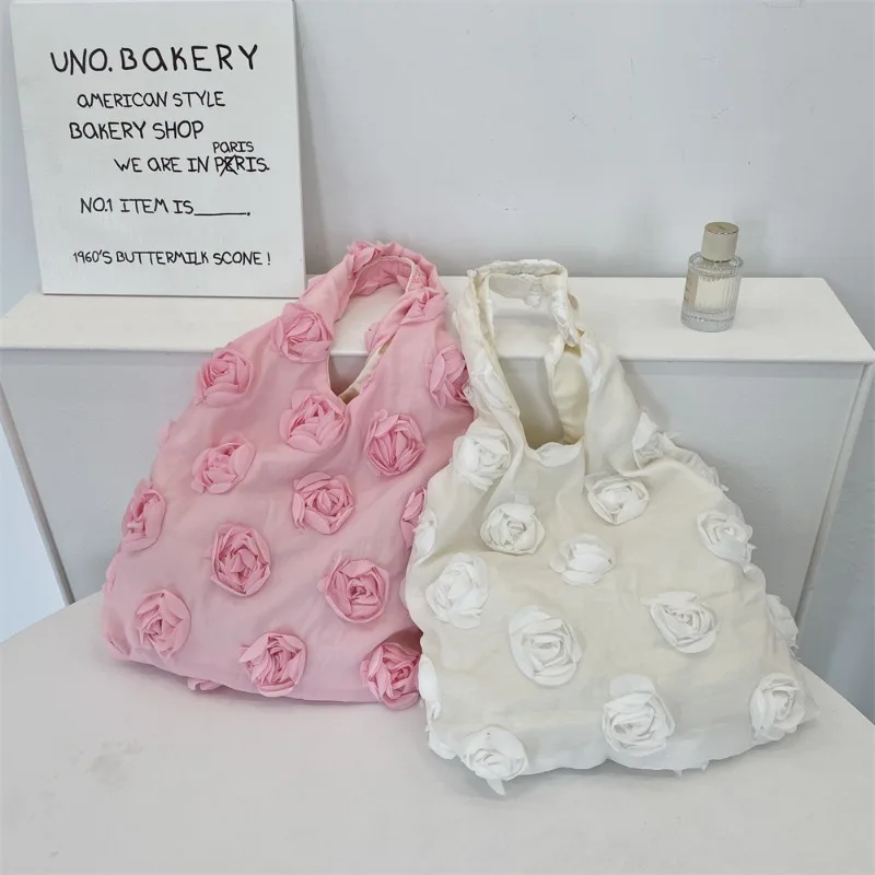 Elegant Romantic France Flower Shoulder Bag Women Pink White Color Rose Floral Fashion Commuter Bag Large Capacity Canvas Bag
Elegant Romantic France Flower Shoulder Bag Women Pink White Color Rose Floral Fashion Commuter Bag Large Capacity Canvas Bag