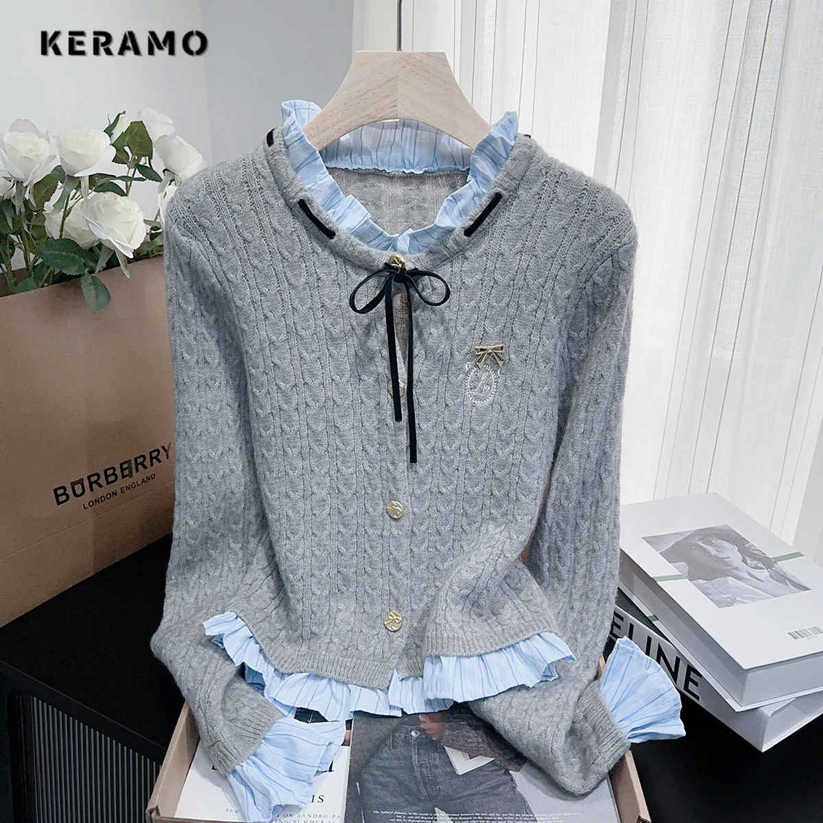 Women Luxury Striped Patchwork Knitting Long Sleeve Lace-up Cardigans 2025 Summer Fashion Elegant Single Breasted Knit Sweater
Women Luxury Striped Patchwork Knitting Long Sleeve Lace-up Cardigans 2025 Summer Fashion Elegant Single Breasted Knit Sweater