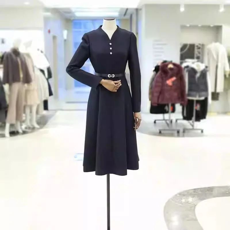 Slimming A-Line V-Neck Commuter Dress Elegant Waist-Cinching Korean Fashion Women's Long Sleeve Dress Autumn Spring Season
Slimming A-Line V-Neck Commuter Dress Elegant Waist-Cinching Korean Fashion Women's Long Sleeve Dress Autumn Spring Season