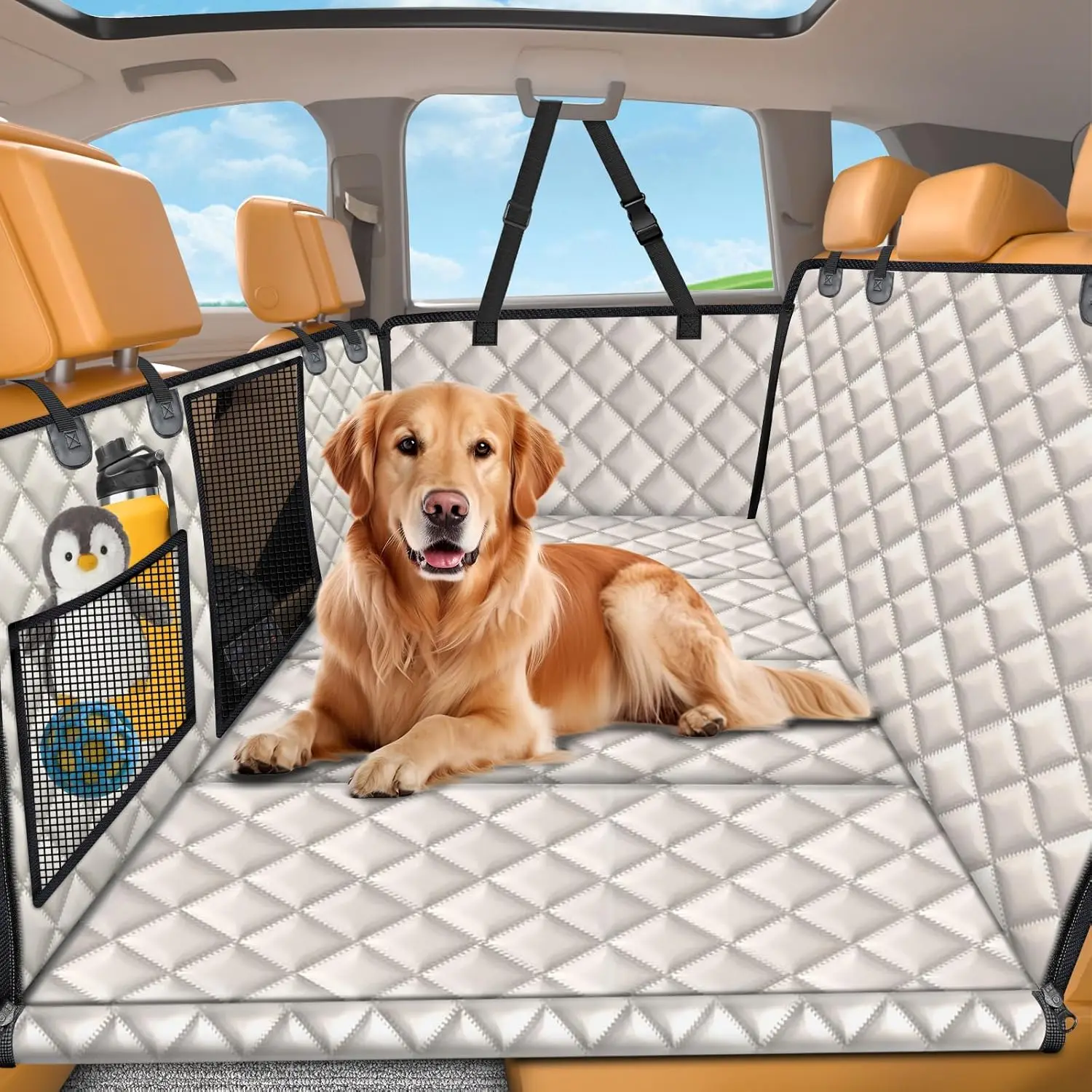 Hard Bottom Dog Car Seat Cover with Mesh Window, Pet Travel Bed for Sedans & SUVs, Full Protection
Hard Bottom Dog Car Seat Cover with Mesh Window, Pet Travel Bed for Sedans & SUVs, Full Protection