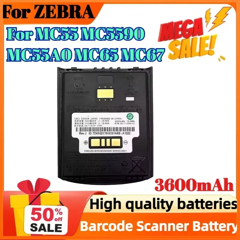 3600mAh Replacement Battery for ZEBRA MC55 MC5590 MC55A0 MC65 MC67 82-111094-01 Barcode Scanner Battery
3600mAh Replacement Battery for ZEBRA MC55 MC5590 MC55A0 MC65 MC67 82-111094-01 Barcode Scanner Battery