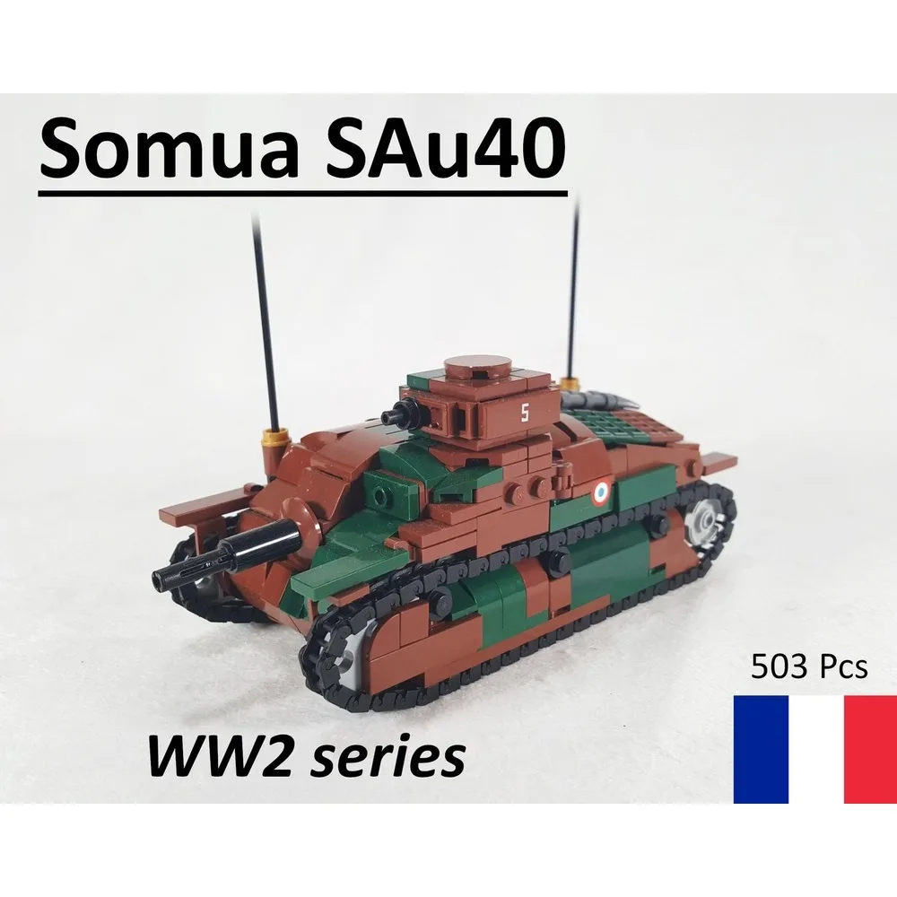 505Pcs MOC-105528 Building Blocks Somua SAu40 for Kids DIY Assembly Model Brick Educational Toys Christmas Gifts
505Pcs MOC-105528 Building Blocks Somua SAu40 for Kids DIY Assembly Model Brick Educational Toys Christmas Gifts