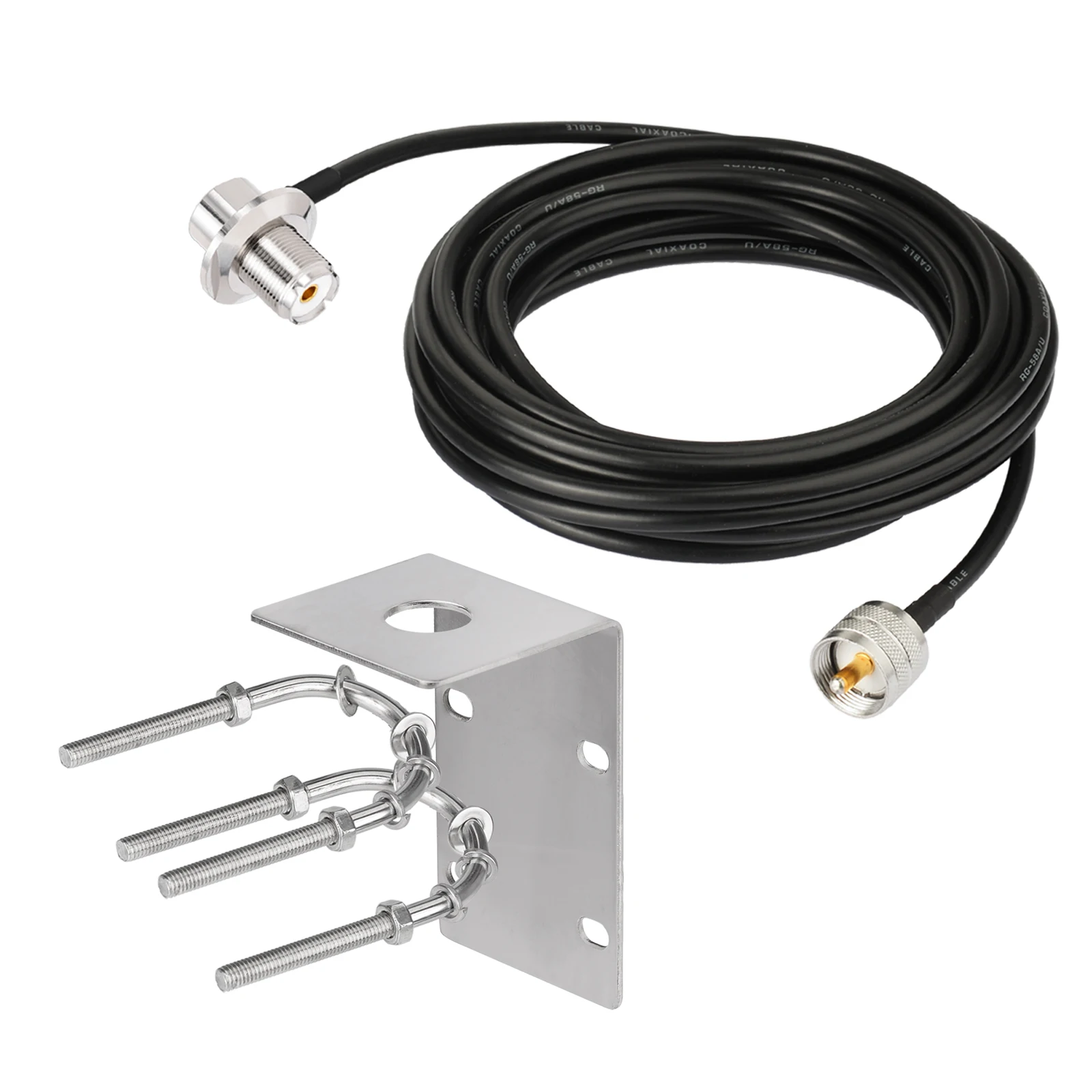 Superbat Mobile Ham Radio Antenna U Bolt Mounting Bracket Kit+UHF Pl259 Male to SO239 Female 16.5ft RG58 Cable for Amateur Vehic
Superbat Mobile Ham Radio Antenna U Bolt Mounting Bracket Kit+UHF Pl259 Male to SO239 Female 16.5ft RG58 Cable for Amateur Vehic