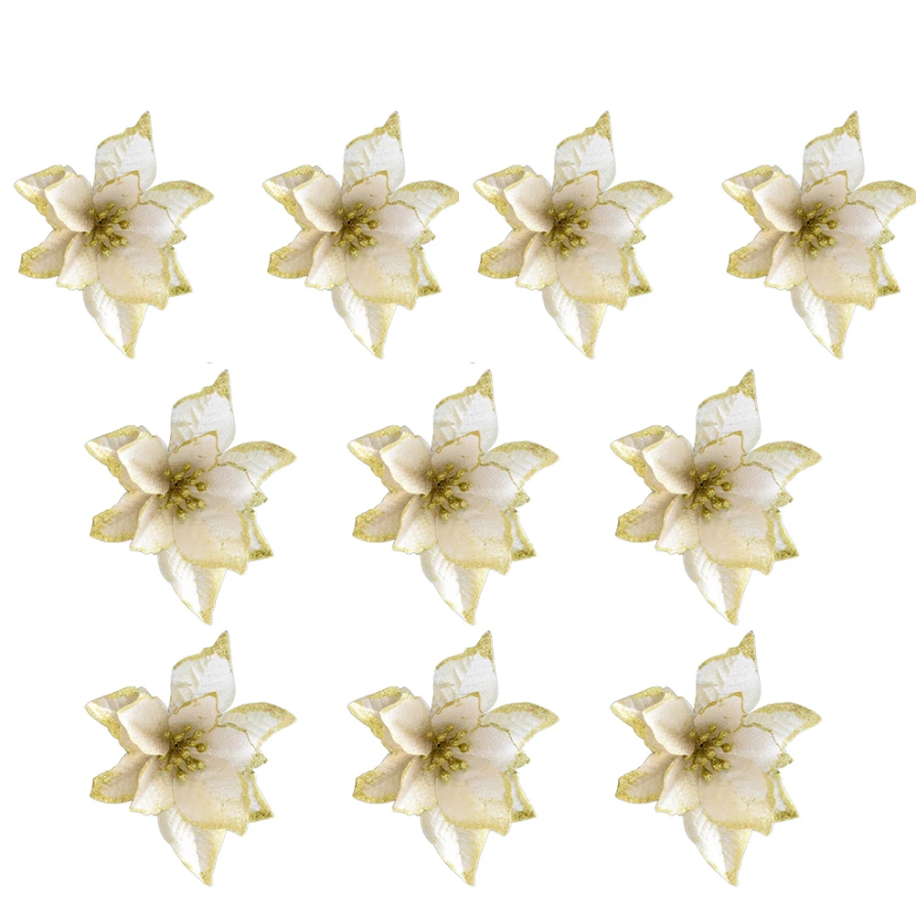 10Pcs 13cm Glitter Fake Flower Christmas Tree Ornament Gold Sparkling Decor for Home Office Mansion Glitter Fake Flower
10Pcs 13cm Glitter Fake Flower Christmas Tree Ornament Gold Sparkling Decor for Home Office Mansion Glitter Fake Flower